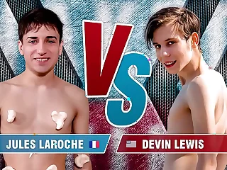 Naked Twink Contest - Devin Lewis & Jules Laroche - Shower Operate